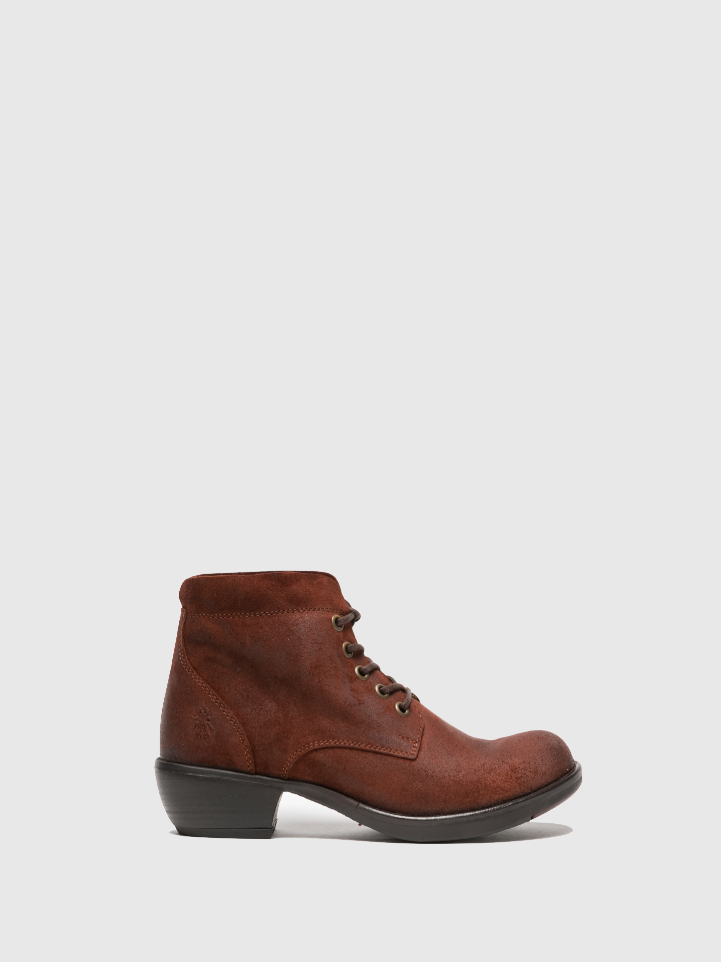 Fly London Red Lace-up Ankle Boots